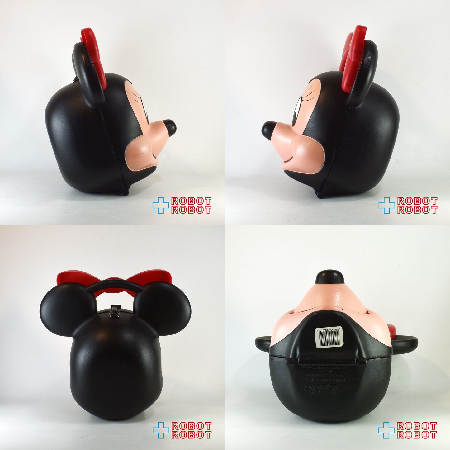 ミニーマウスの顔のカタチのランチボックス ALADDIN 水筒欠