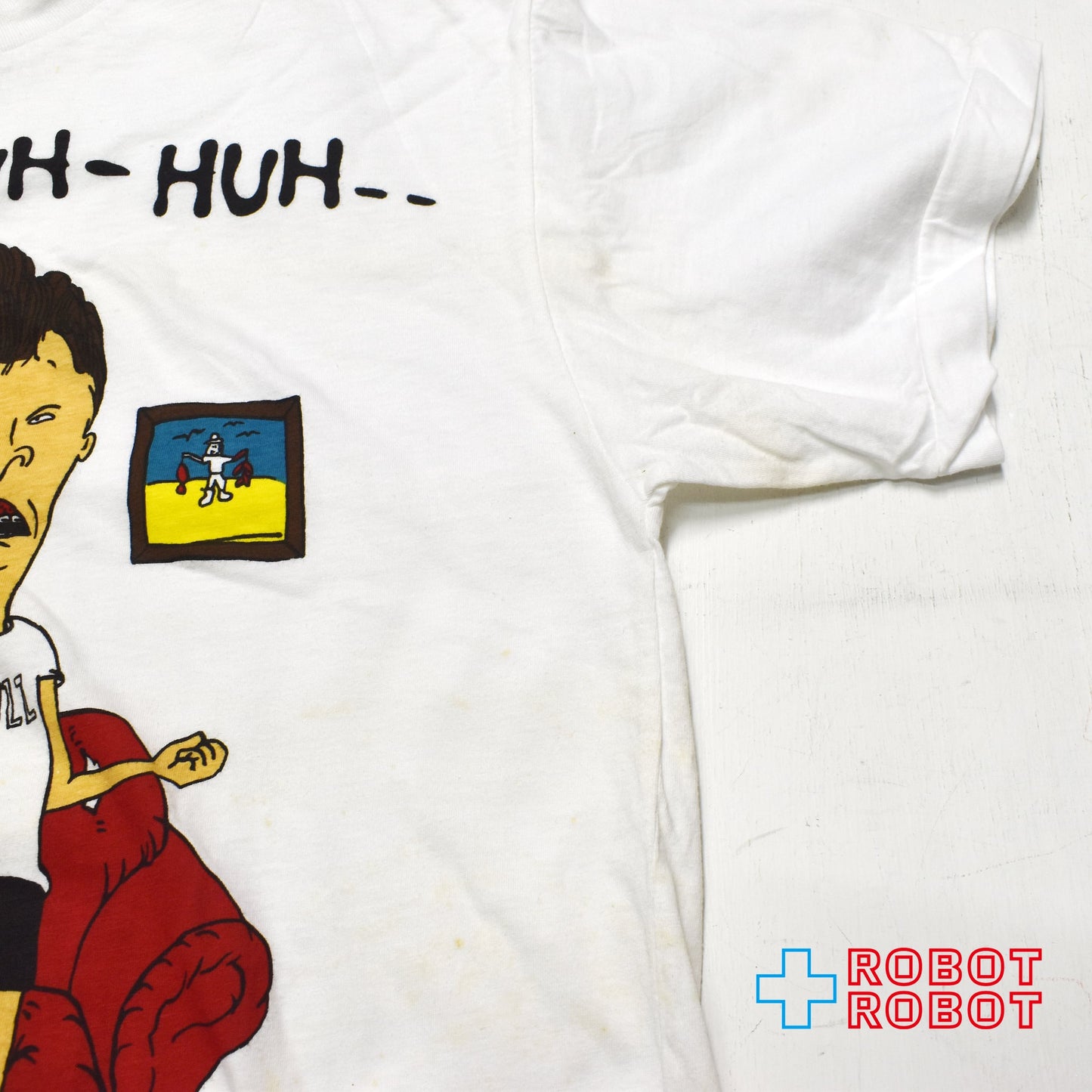 アメリカンウェア ビーバス & バットヘッド MTV "HUH-HUH-HUH-HUH" Tシャツ 90's USA製 ホワイト Lサイズ