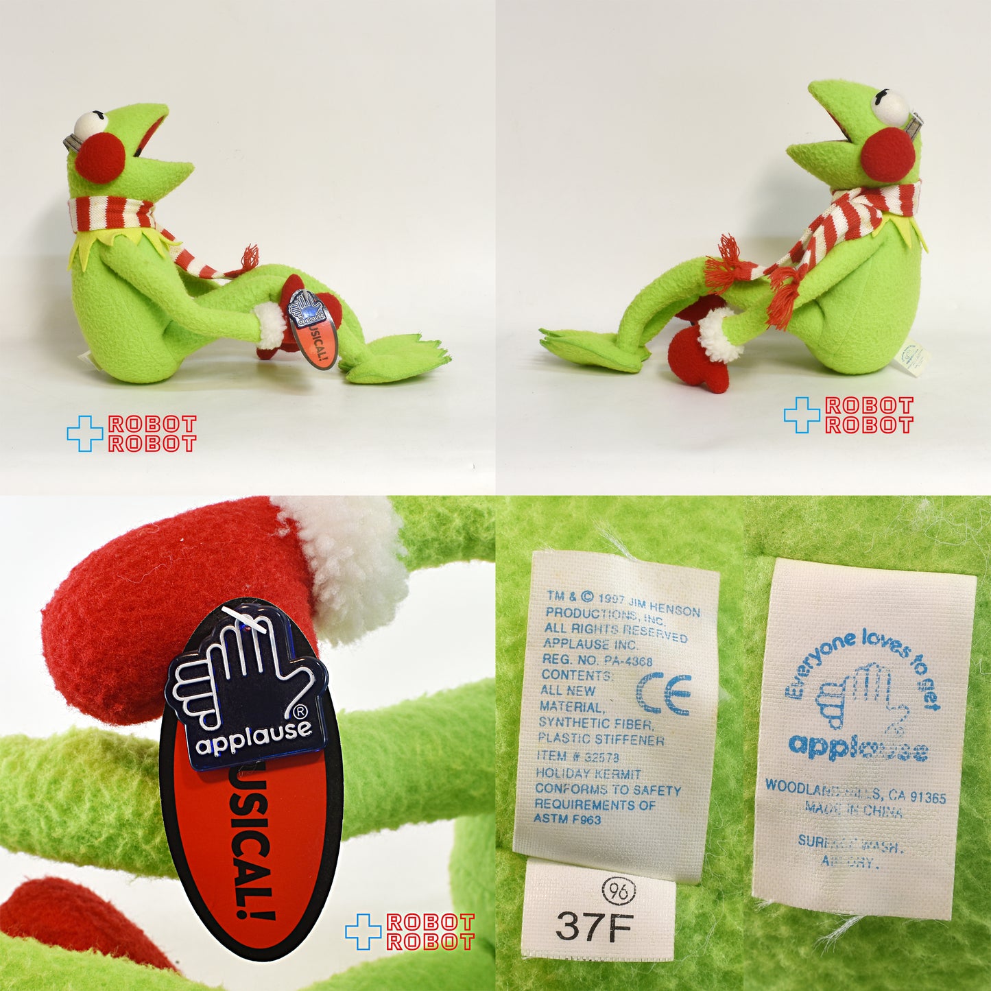 アプローズ社 マペッツ カーミット 冬仕様 ぬいぐるみ人形 1997