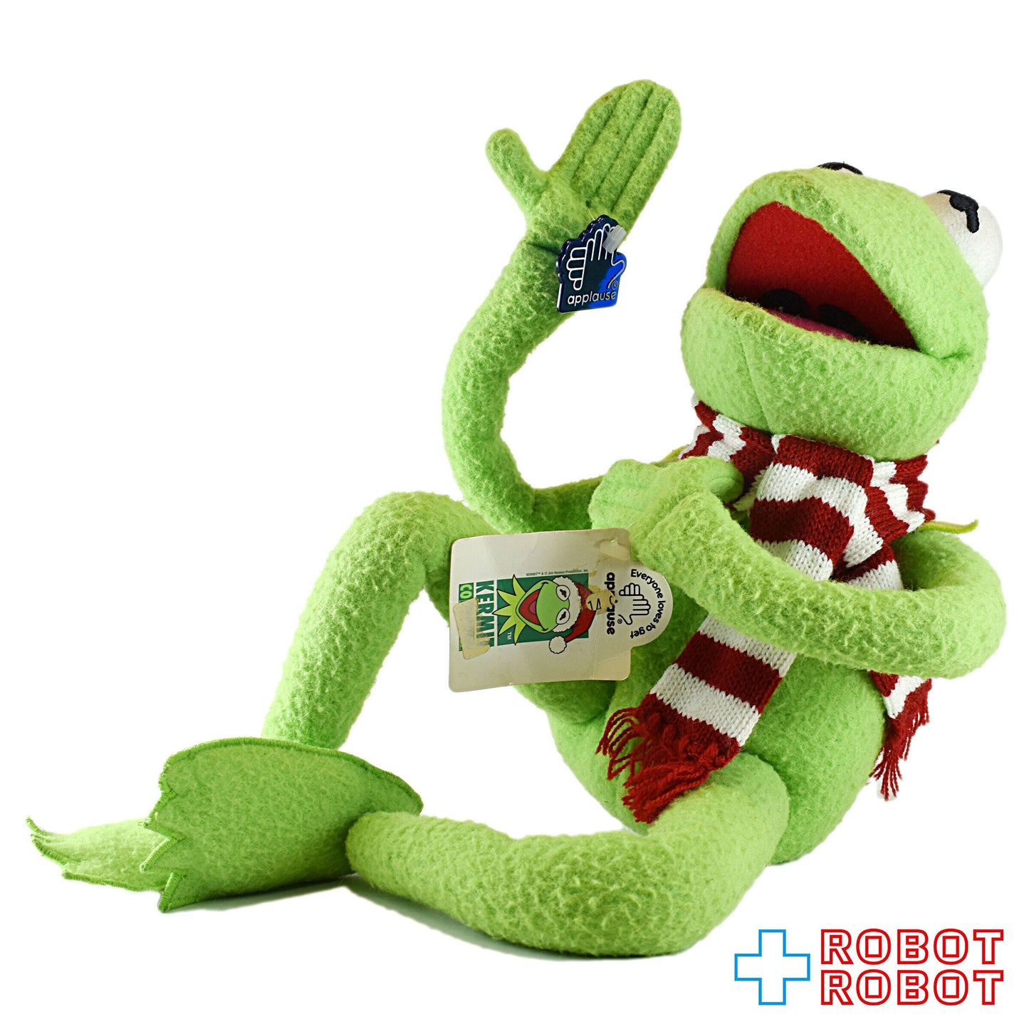 アプローズ社 マペッツ カーミット ぬいぐるみ人形 マフラー巻き 1997 紙タグ付