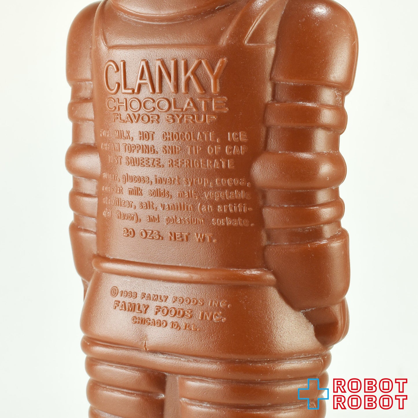 クランキー・チョコレート・フレーバー・シロップ ロボットの形のボトル