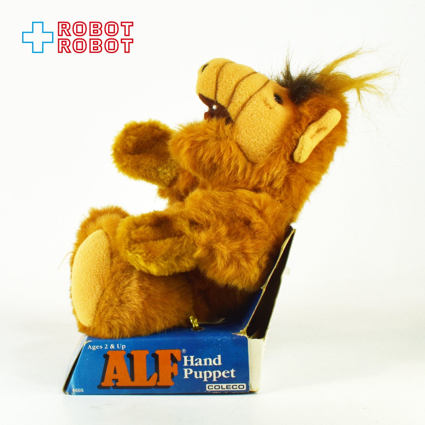 コレコ社 アルフ ハンドパペット ぬいぐるみ人形 メイドイン・KOREA 1987 パッケージ台座付