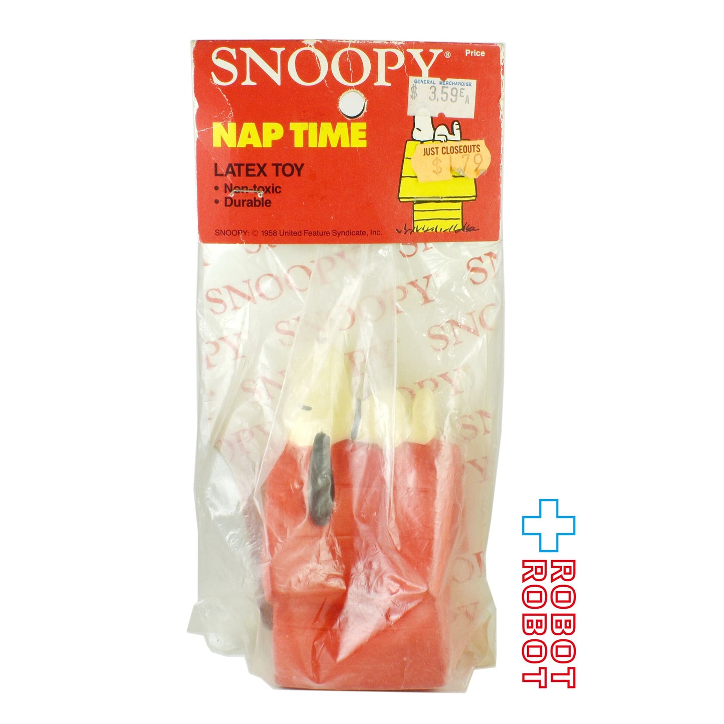 ピーナッツギャング スヌーピー ナップタイム ビニール スクイーク ドッグトイ コナグラ社 1980s 袋入
