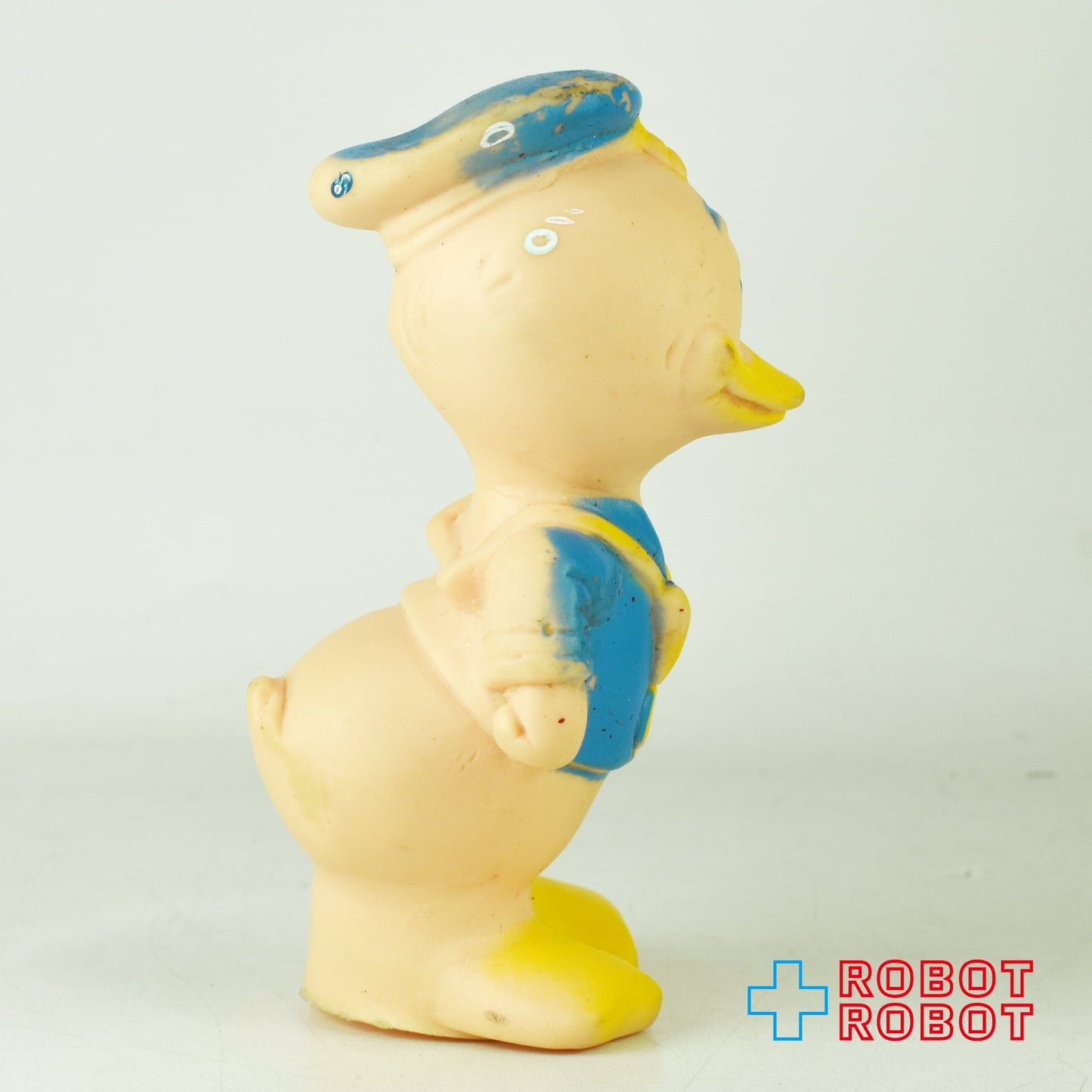 ディズニー ドナルドダック 黄色リボン スクイーク ラバードール フィギュア