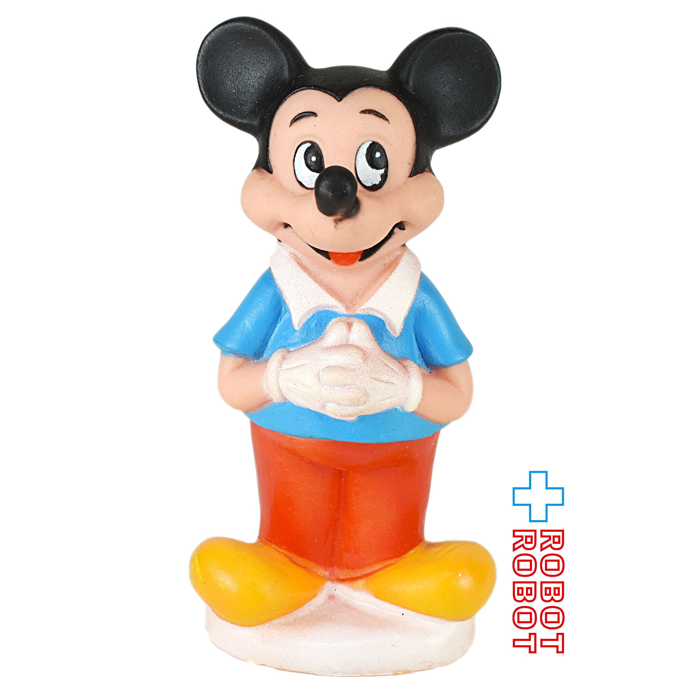 ディズニー ミッキーマウス 青シャツ ラバー スクイーク ドール メイド