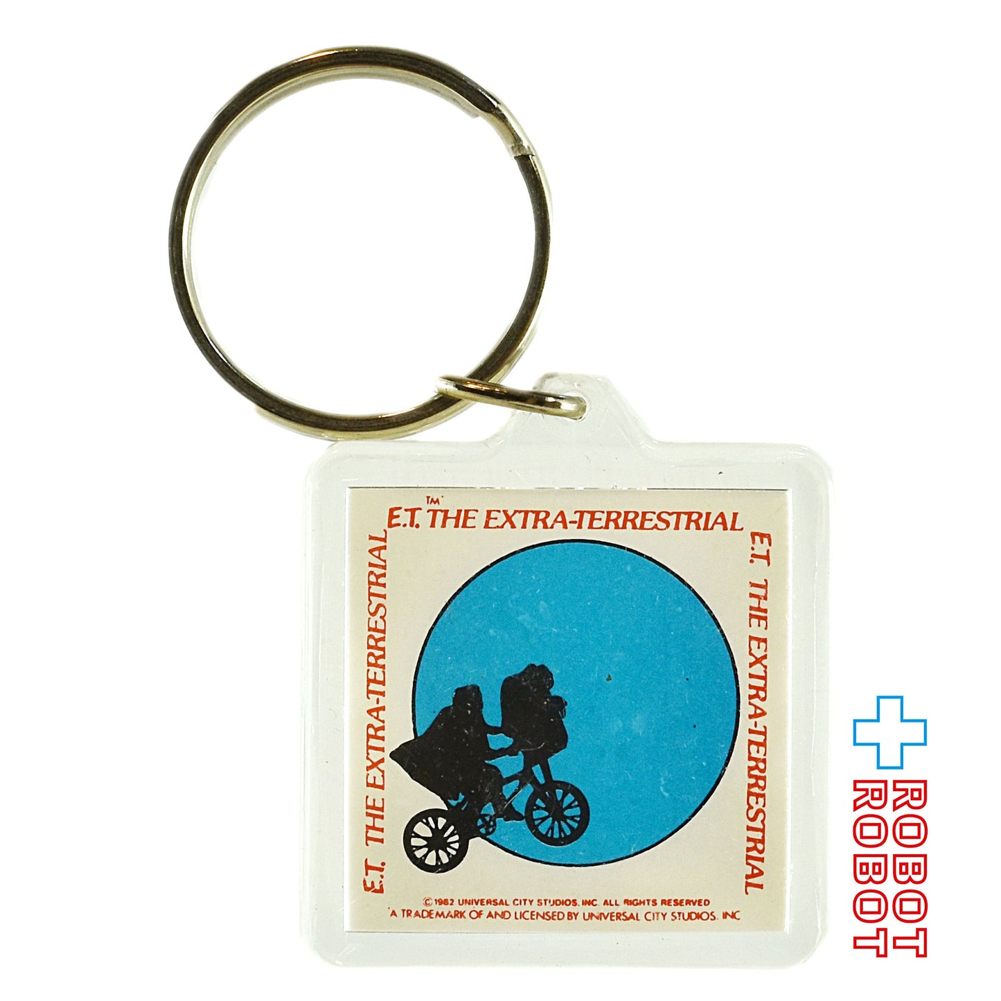 E.T. アクリル キーホルダー 月と自転車 白