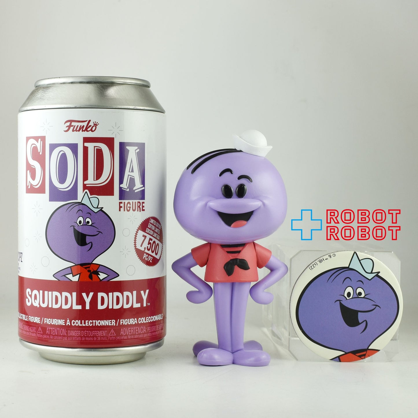 ファンコ SODA ソーダ缶 ハンナ・バーベラ タコのロクちゃん スクイッドリィディドリィ ビニールフィギュア 缶入り