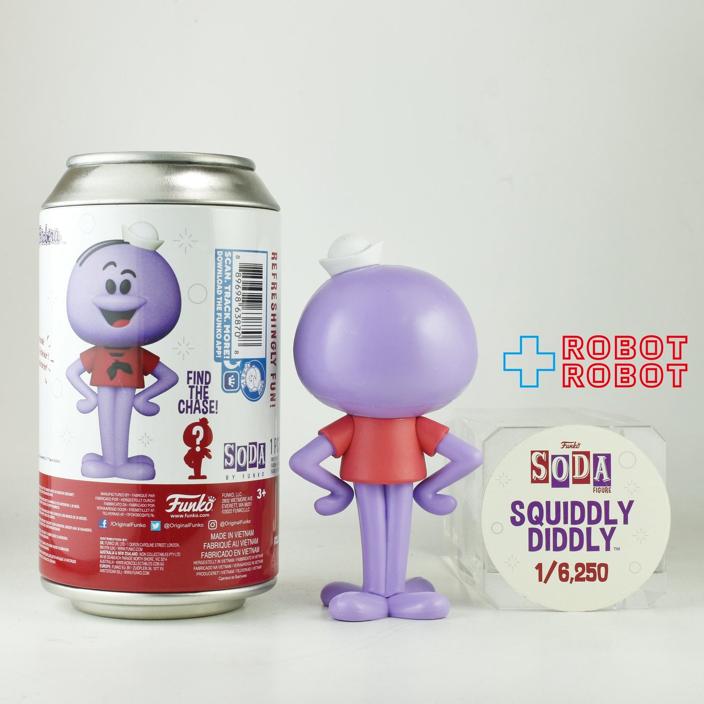 ファンコ SODA ソーダ缶 ハンナ・バーベラ タコのロクちゃん スクイッドリィディドリィ ビニールフィギュア 缶入り