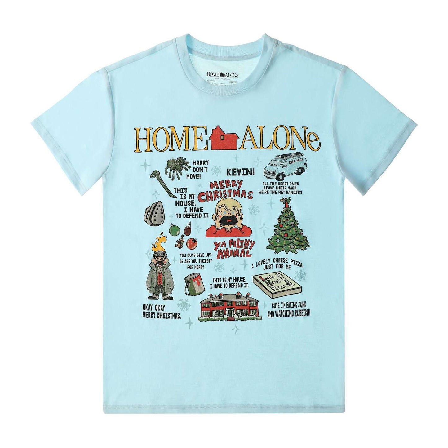 HOME ALONE ホーム・アローン ケヴィン 落書き グラフィック Tシャツ ブルー