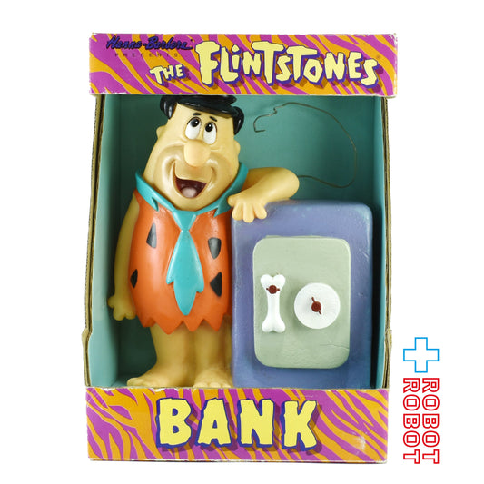 ハンナバーベラ 原始家族フリントストーン フレッド ソフビ 貯金箱 バンク 1992 箱入