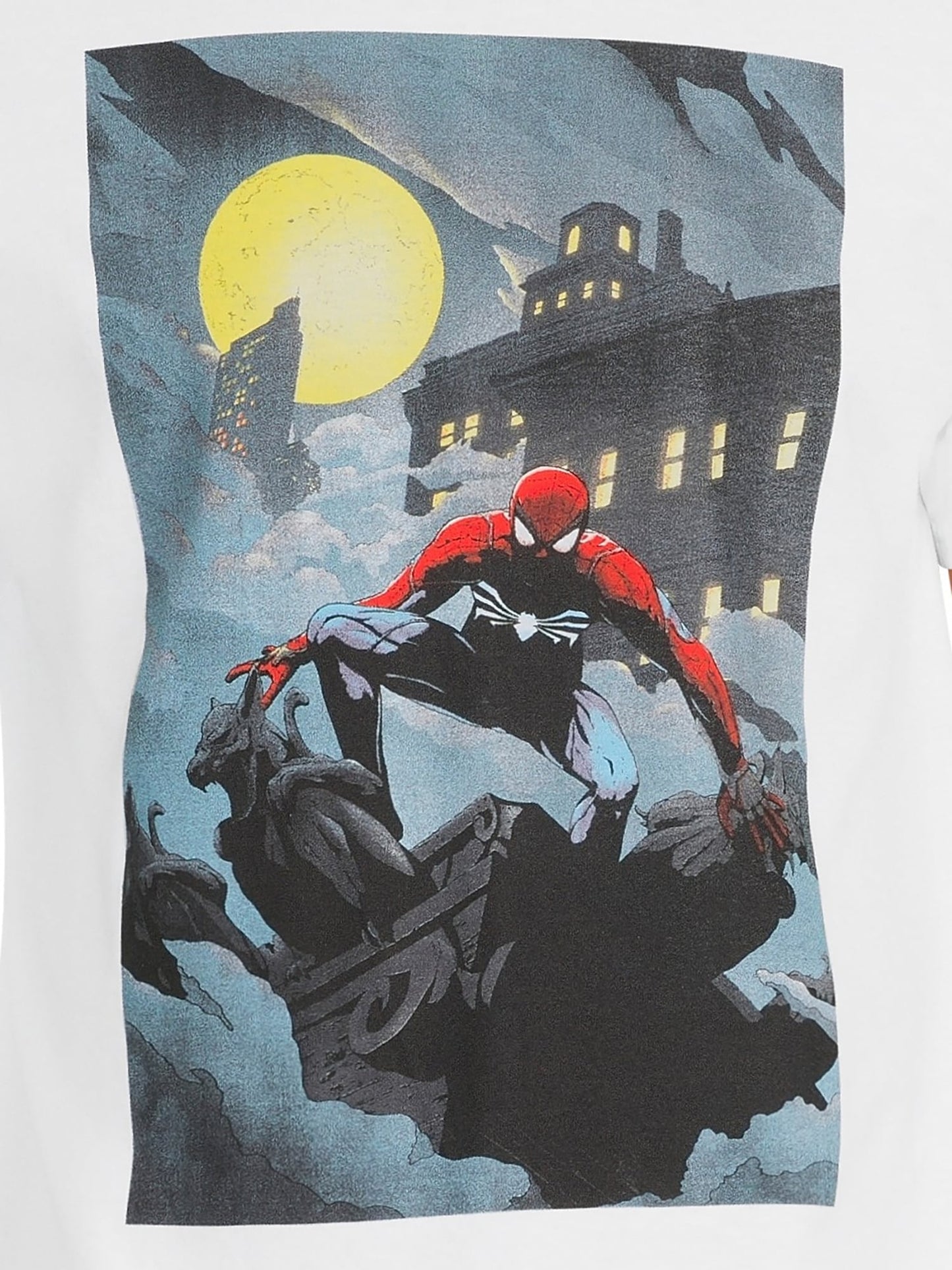 マーベル スパイダーマン グラフィック Tシャツ ウェブ ウォーク シティ ホワイト