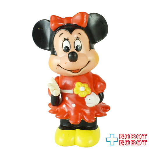 ミニーマウス 花持ち ソフビ貯金箱 KOREA 14.5センチ