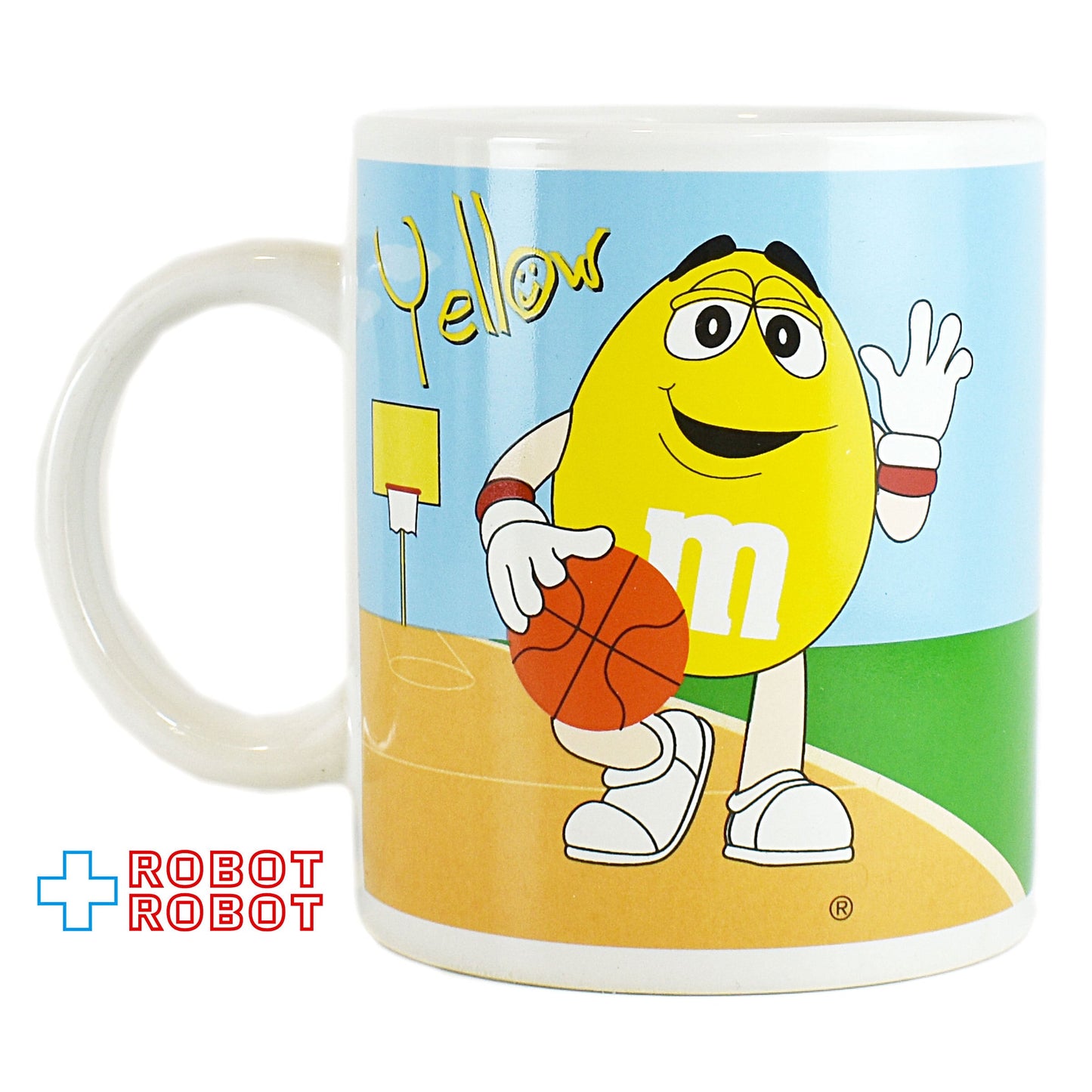 M&M's エムアンドエムズ マグカップ イエロー グリーン スポーツ 陶器