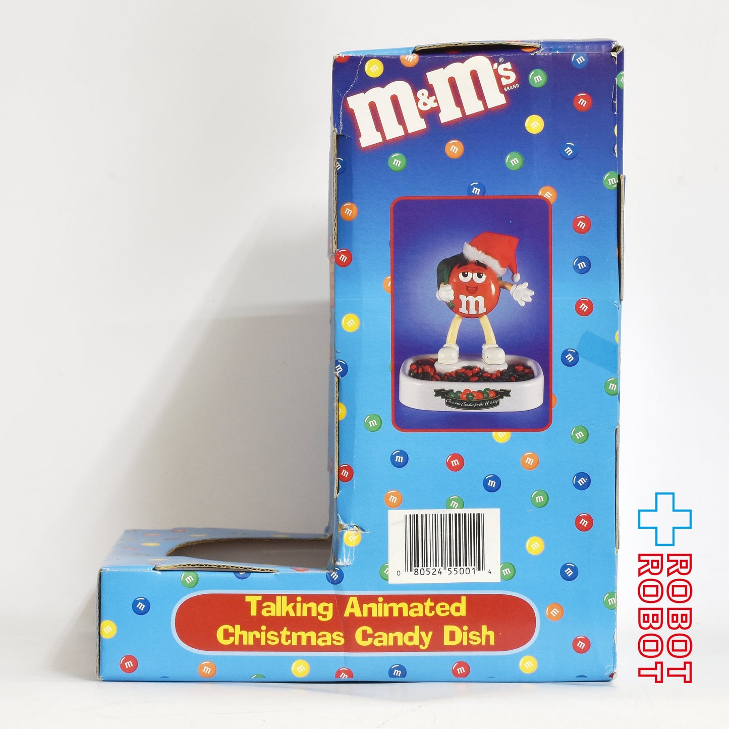 M&M's エムアンドエムズ レッド サンタ帽 トーキング アニメイテッド クリスマス キャンディー ディッシュ 白 箱入