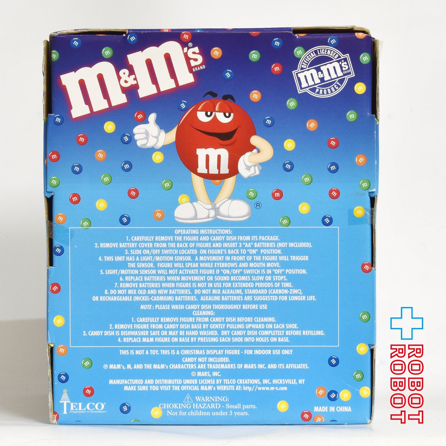 M&M's エムアンドエムズ レッド サンタ帽 トーキング アニメイテッド クリスマス キャンディー ディッシュ 白 箱入