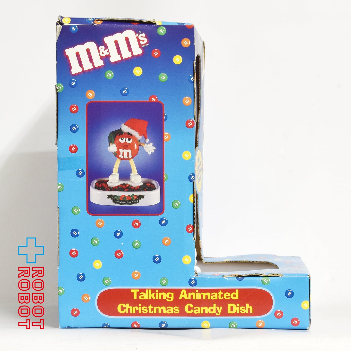 M&M's エムアンドエムズ レッド サンタ帽 トーキング アニメイテッド クリスマス キャンディー ディッシュ 白 箱入