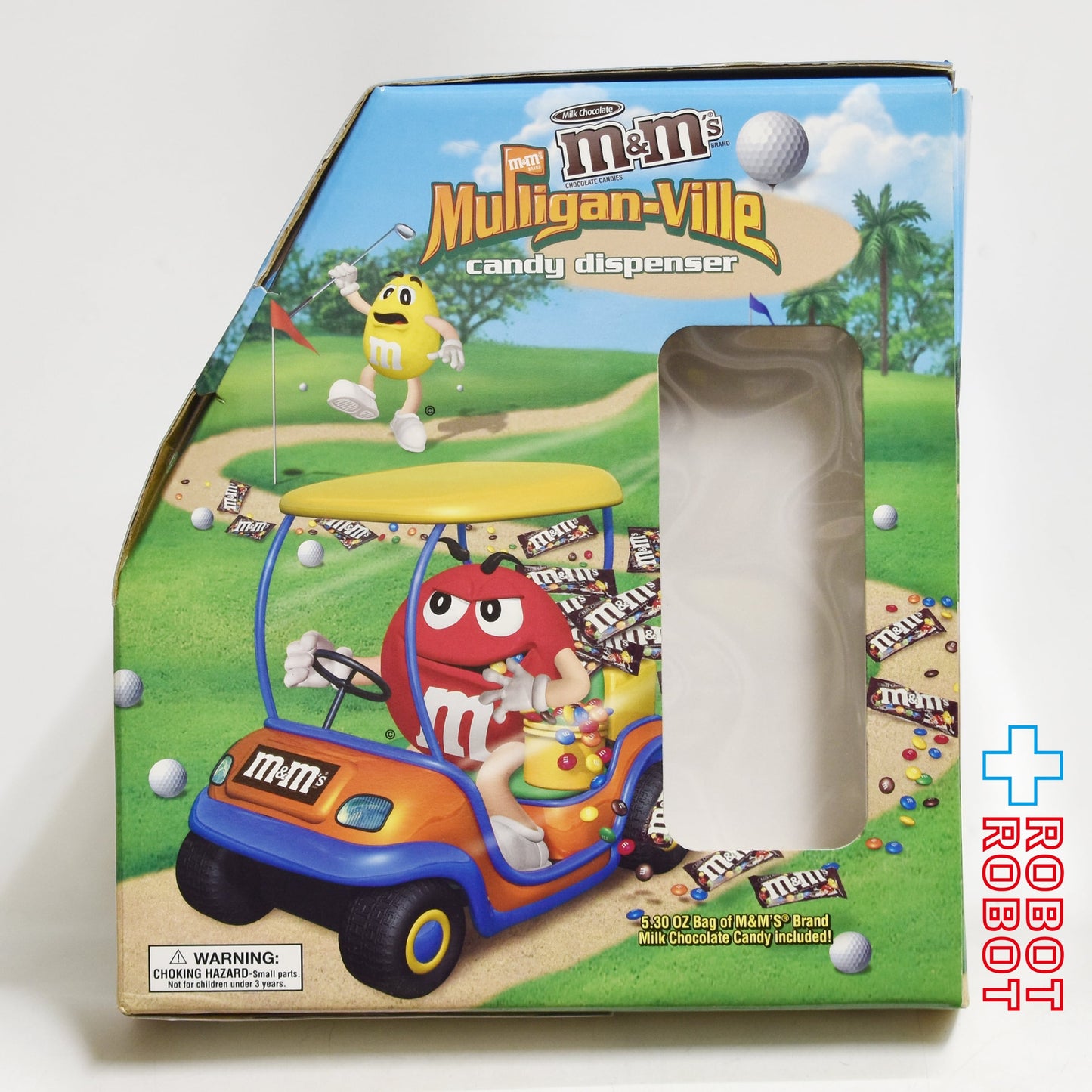 M&M's レッド＆イエロー ゴルフ マリガン・ヴィル ディスペンサー 開封箱付