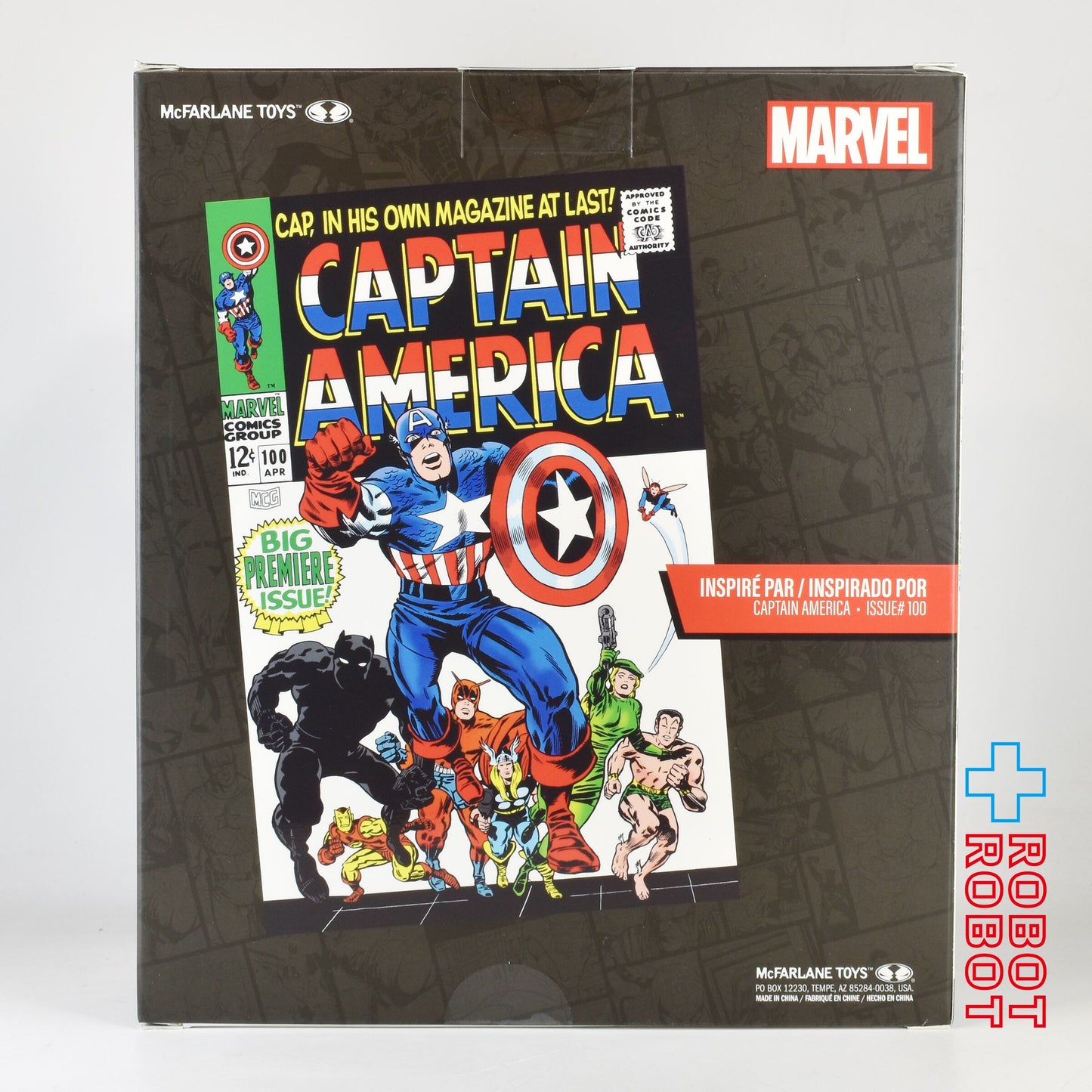 マクファーレン マーベル シーン・フィギュア #008 キャプテン・アメリカ ジャック・カービー／Captain America Vol.1 #100 1/6 スタチューフィギュア 未開封