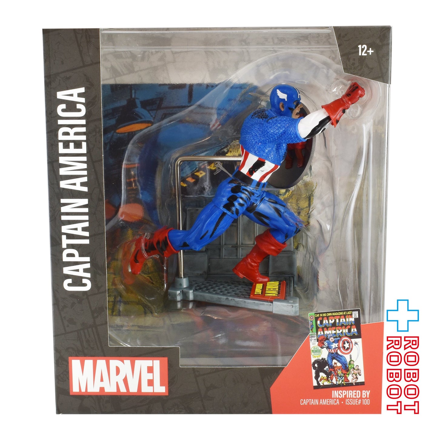 マクファーレン マーベル シーン・フィギュア #008 キャプテン・アメリカ ジャック・カービー／Captain America Vol.1 #100 1/6 スタチューフィギュア 未開封