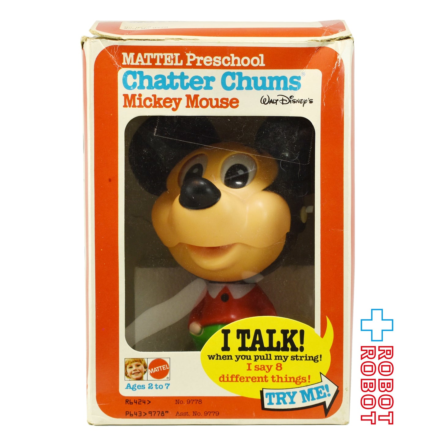 マテル ディズニー ミッキーマウス チャッターチャムス プルストリングトーキング トイ CHATTER CHUMS 箱付