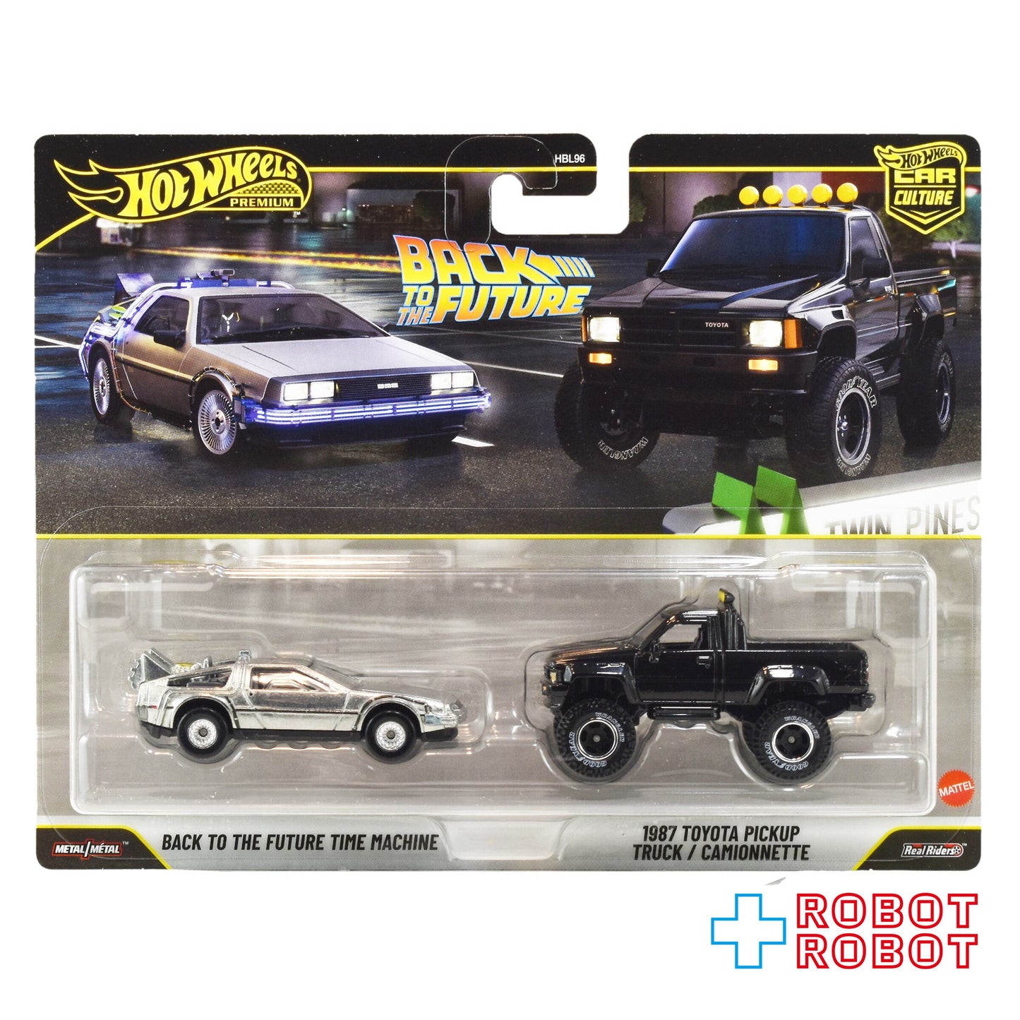ホットウィール プレミアム2パック バック・トゥ・ザ・フューチャー タイムマシン / 1987 トヨタ ピックアップ トラック ダイキャスト ミニカー 未開封