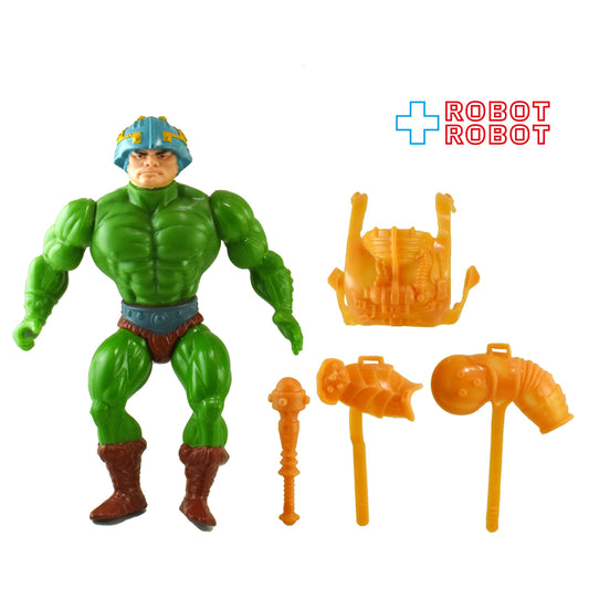 マテル ヒーマン オリジナル MOTU シリーズ1 マンアットアームズ (グレイドットオンヘルメット) アクションフィギュア 1982 ⚫️武器付き完品