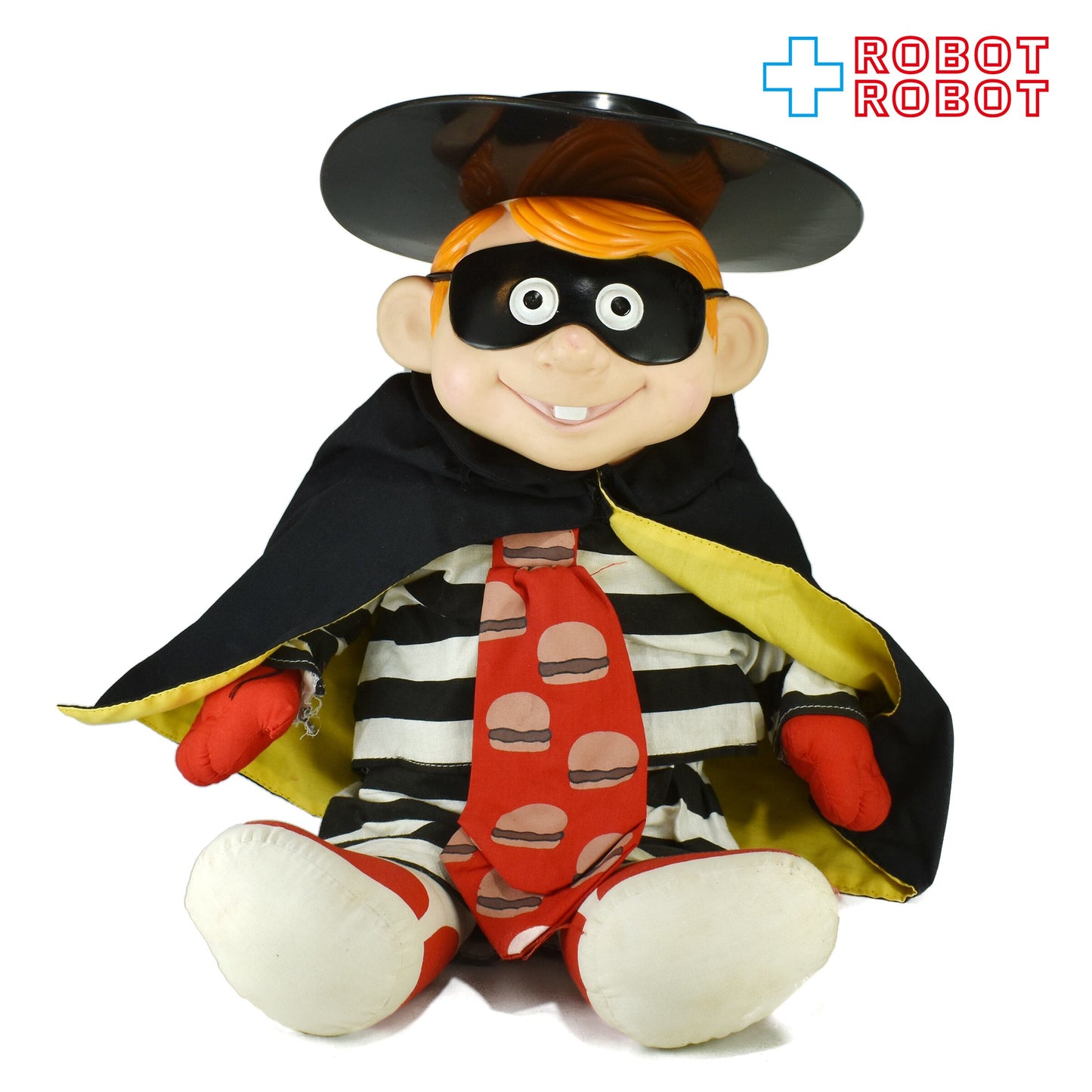 マクドナルド ハンバーグラー ビニールヘッド プラスチック帽子 ぬいぐるみ人形 40センチ 1987