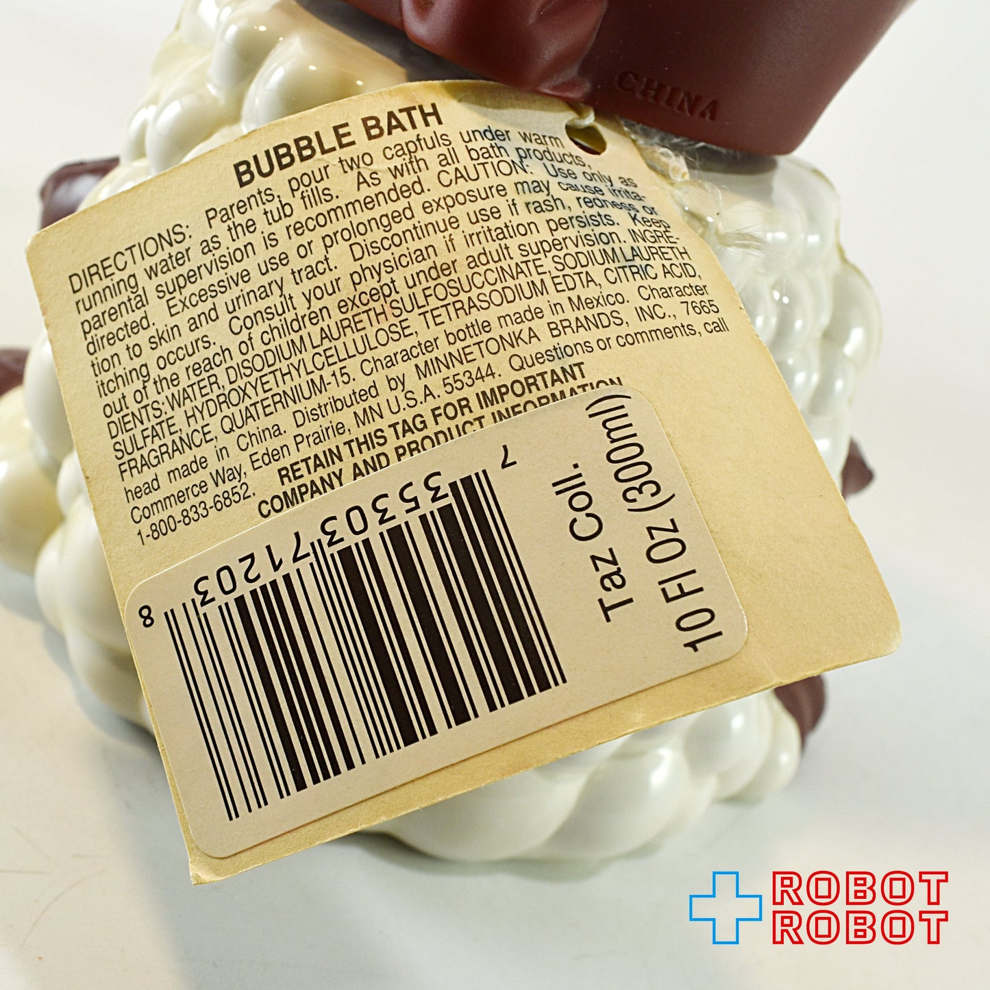 ルーニー・テューンズ  タズマニアン・デビル ソーキー シャンプー バブルバスボトル フィギュア 1997 紙タグ付