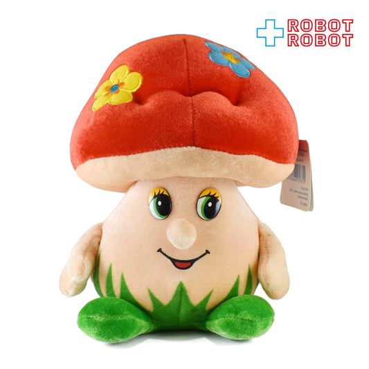 花つきキノコ トーキング ぬいぐるみ人形 ロシアのオモチャ 紙タグ付