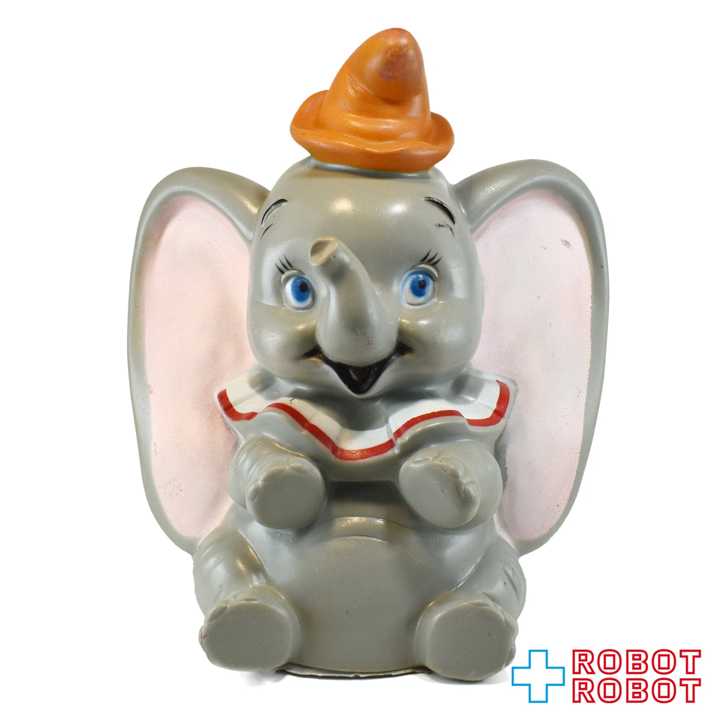 プレイパル デイズニー ダンボ オレンジ色帽子 ソフビ貯金箱 底蓋有り ウォルトディズニープロダクション