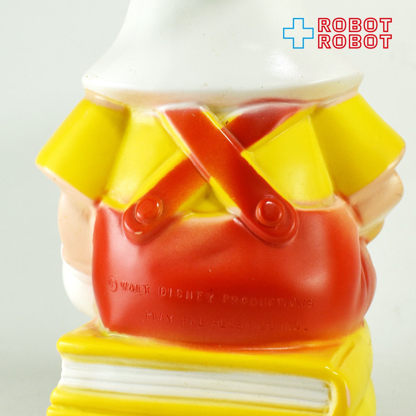 プレイパル社 ディズニー ピノキオ ラージ 薄茶帽子水色羽 ソフビ貯金箱 バンク フィギュア