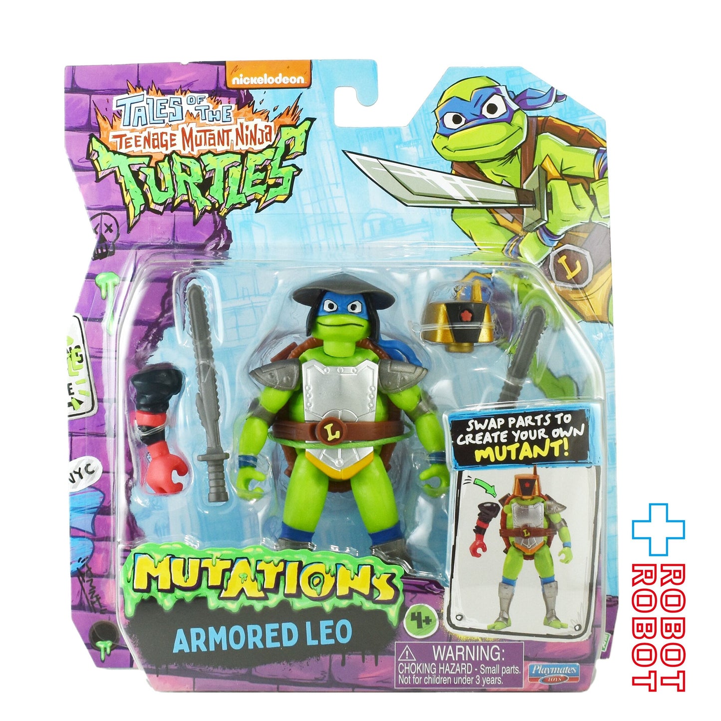 プレイメイツ テイルズ・オブ・ティーンエイジ・ミュータント・ニンジャ・タートルズ  ミューテーションズ MIX 'N MATCH アーマード・レオナルド 4.5インチ ベーシックフィギュア 未開封