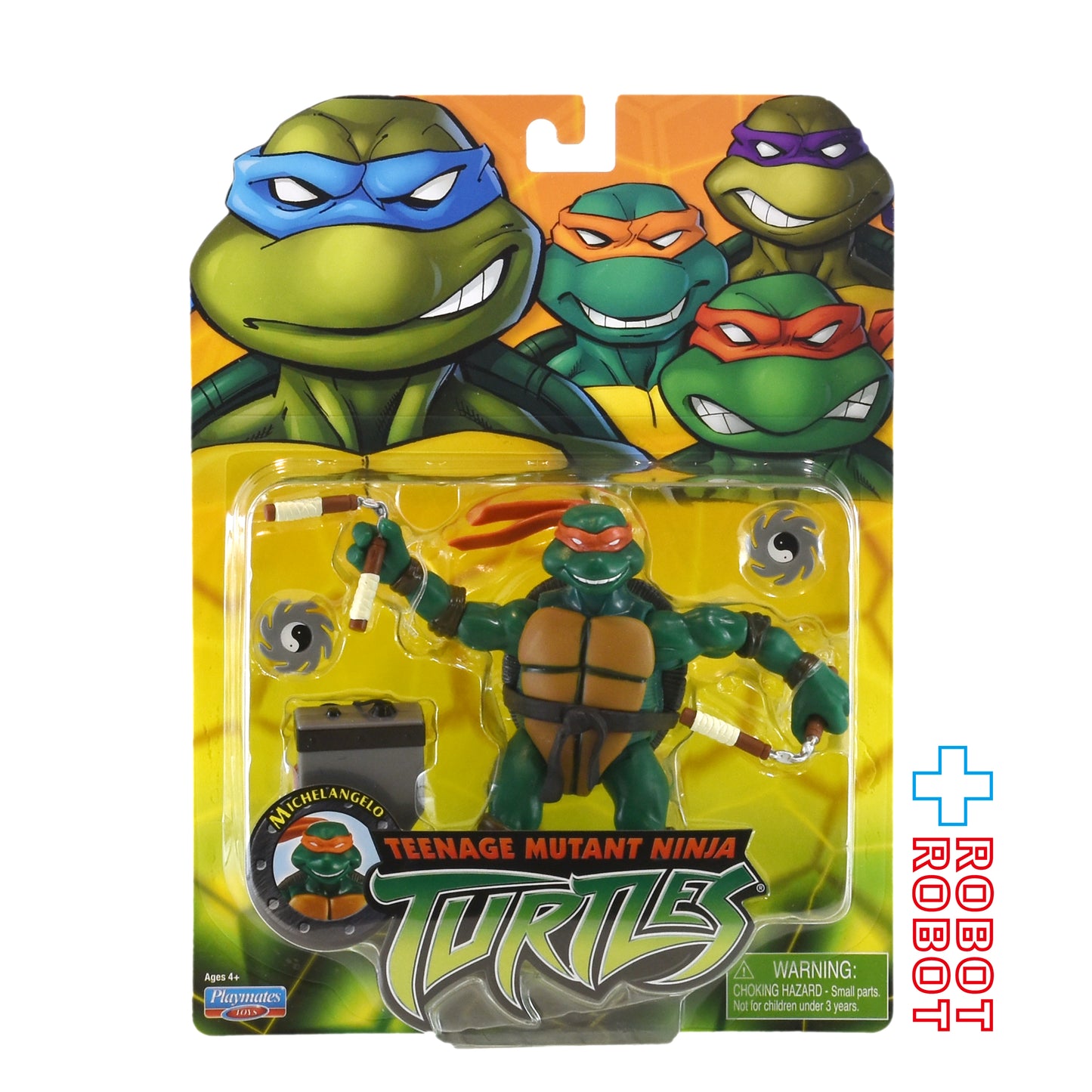 プレイメイツ タートルズ TMNT クラシック 2003 ミケランジェロ 4インチ アクションフィギュア 未開封