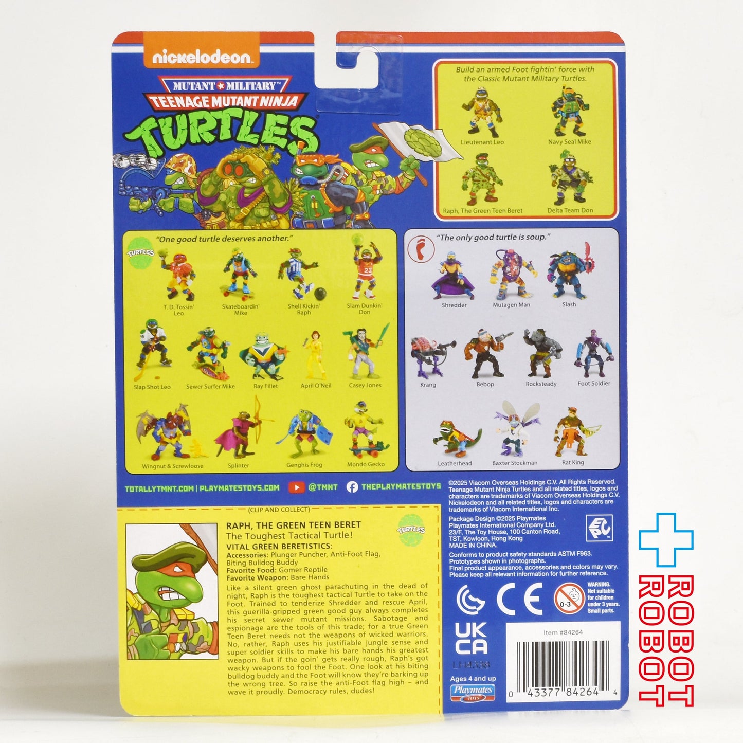 プレイメイツ タートルズ TMNT クラシック ミュータント ミリタリー タートル ラファエロ  4インチ ベーシックフィギュア 未開封