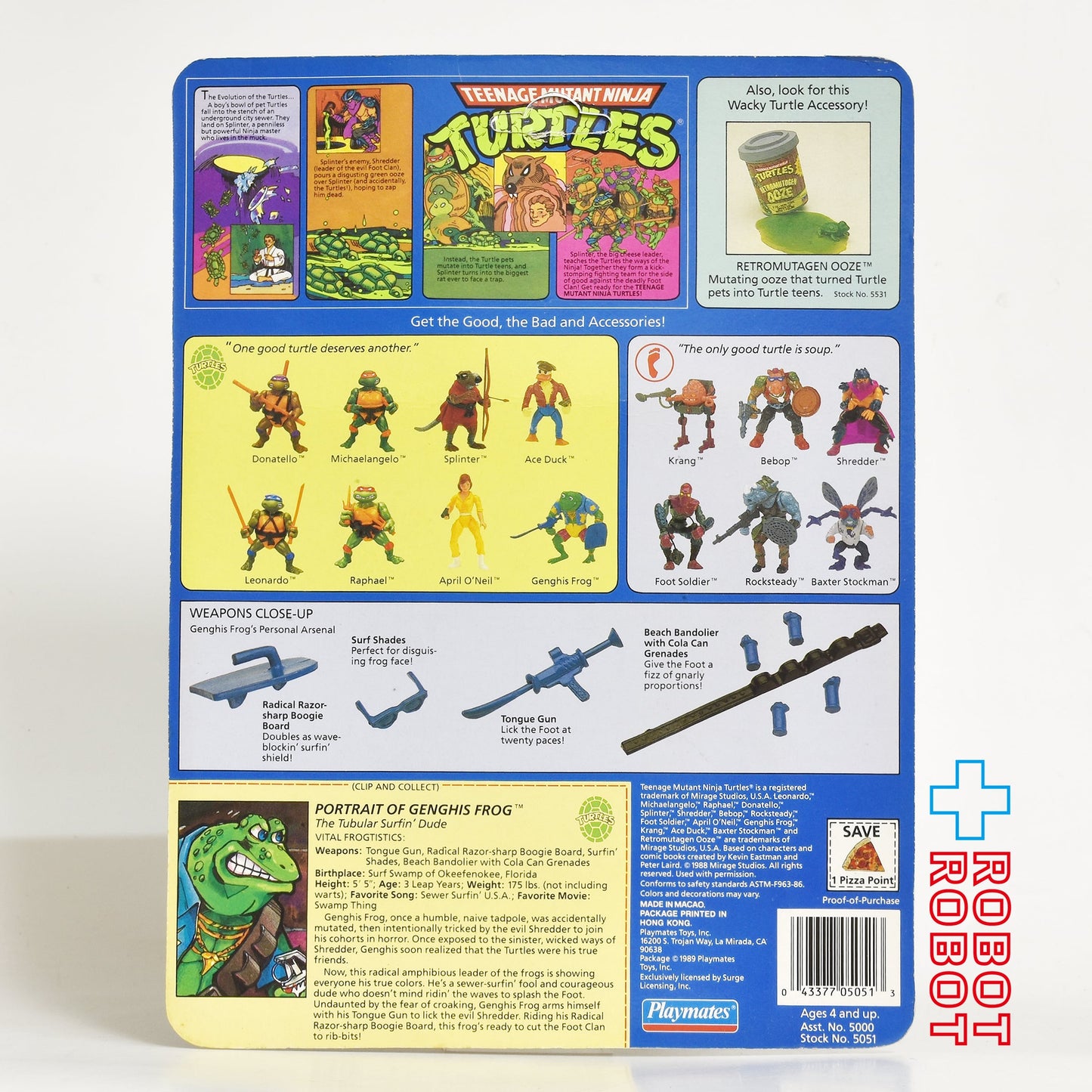 プレイメイツ ミュータント・タートルズ ジンギスフロッグ アクションフィギュア 1989 未開封