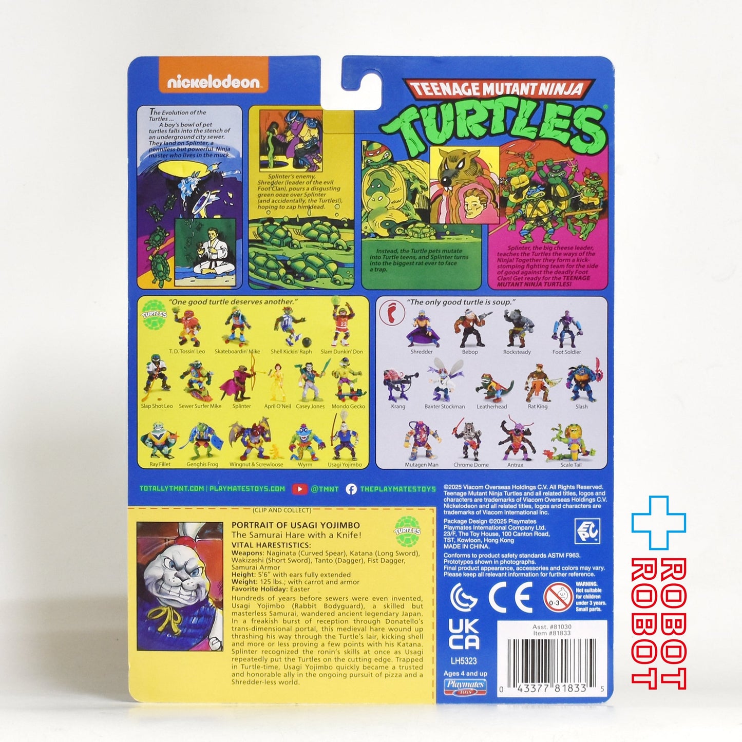 プレイメイツ タートルズ TMNT オリジナル・クラシック ウサギ・ヨージンボー 4インチ ベーシックフィギュア 未開封