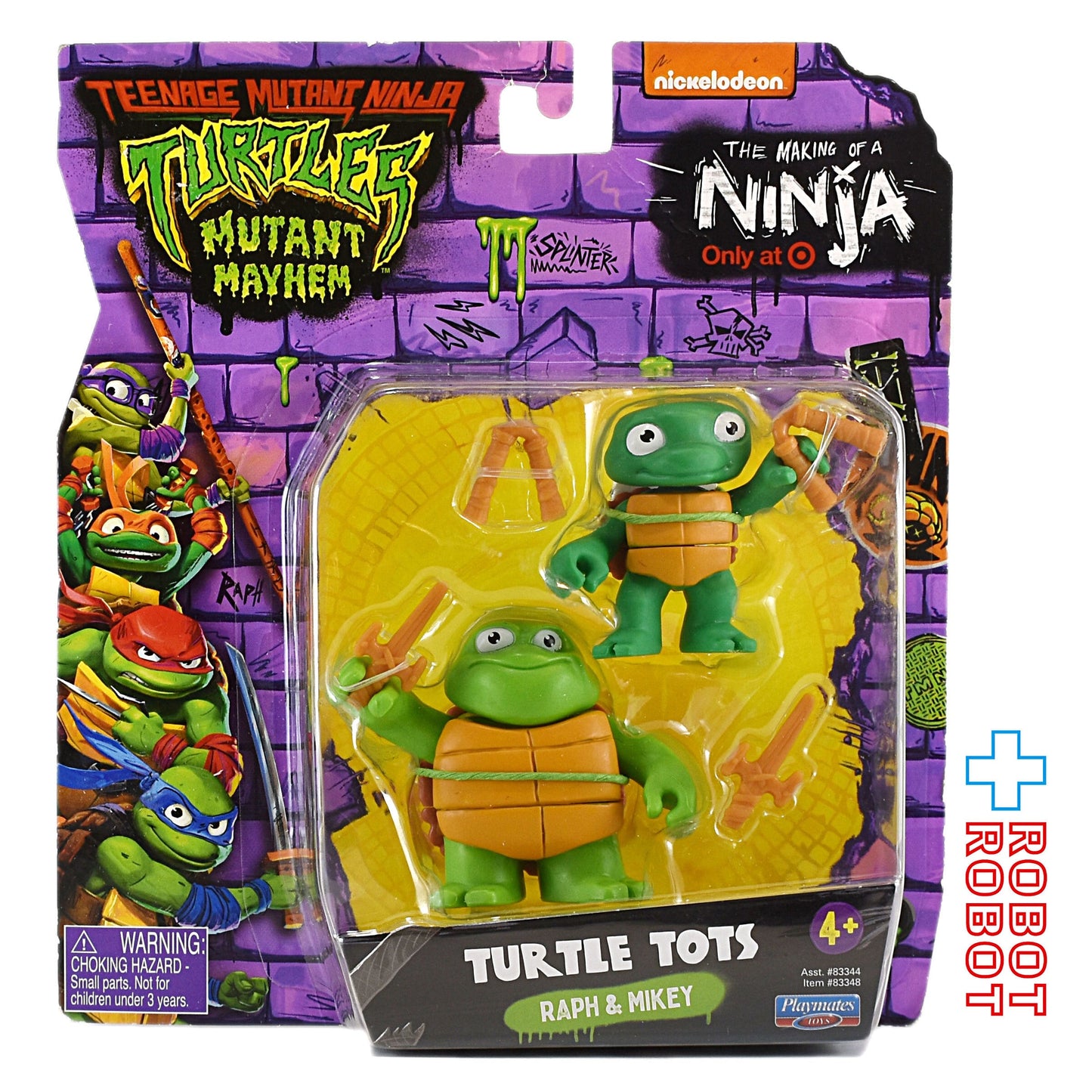 プレイメイツ タートルズ ミュータント・パニック！TMNT こどもタートル ラフ & マイキー 4.5インチ ベーシックフィギュア 未開封