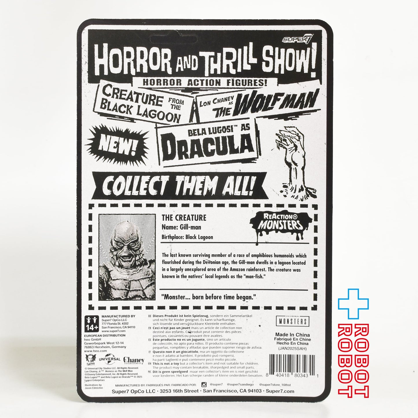 リ・アクション+ ユニバーサル・モンスター 大アマゾンの半魚人 3.75インチ アクションフィギュア 未開封