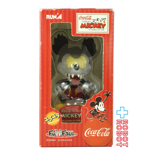 ラナ コカ・コーラ x ミッキー 75周年 フルフェイス ミッキーのアルバイトは危機一髪 (1995) ユラユラ 首ふりマスコット フィギュア 箱入