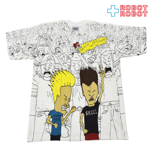 スタンリーデサンティス ビーバス & バットヘッド MTV 総柄 Tシャツ Mサイズ 1993