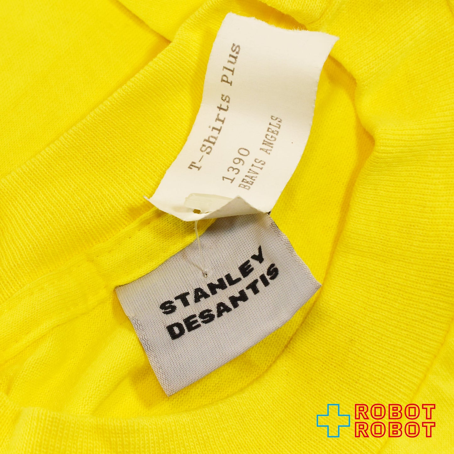 スタンリーデサンティス ビーバス & バットヘッド MTV 影 USA製 Tシャツ イエロー Lサイズ 1996