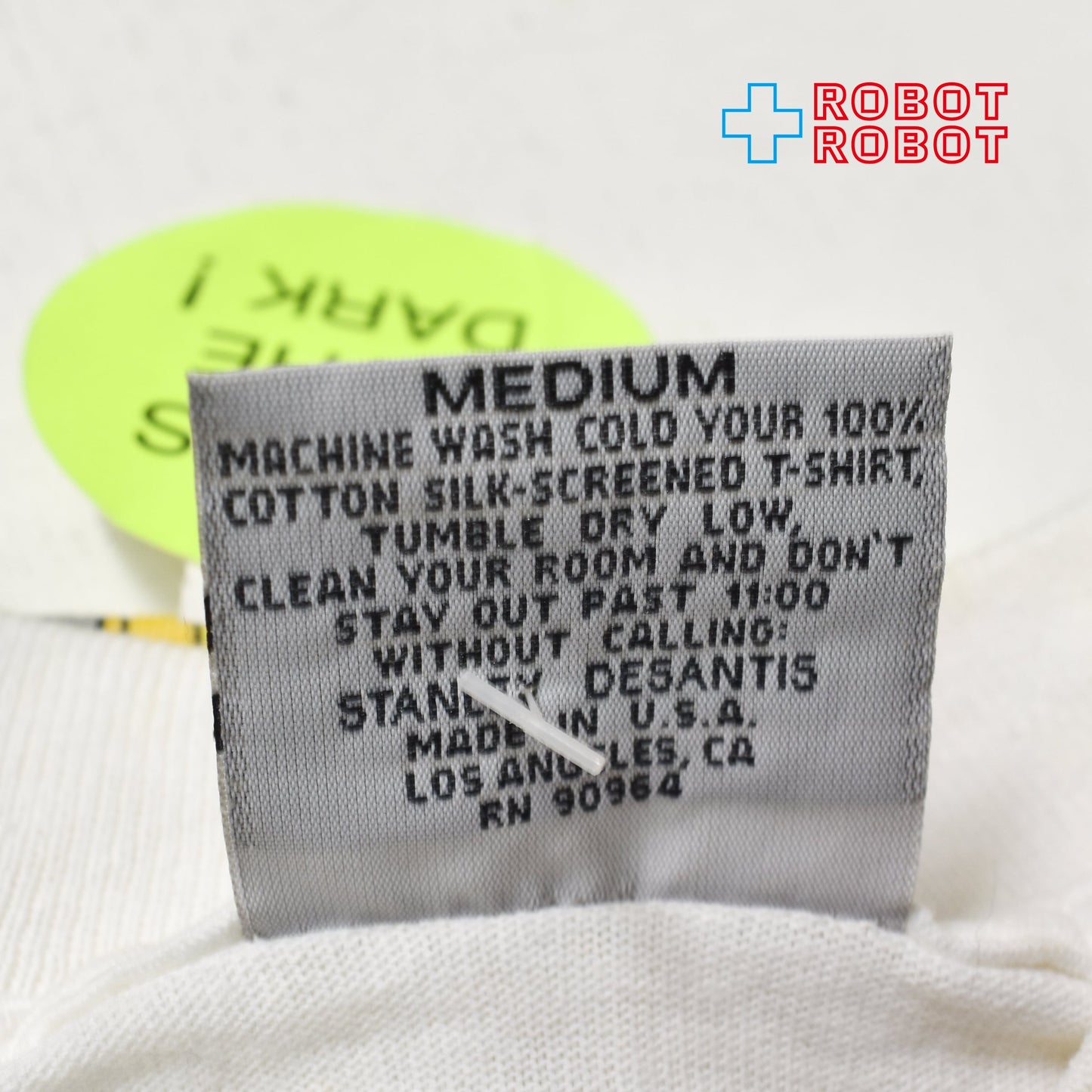 スタンリーデサンティス ビーバス & バットヘッド MTV "バット・ファイル" 蓄光 Tシャツ ホワイト Mサイズ