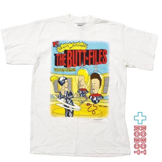 スタンリーデサンティス ビーバス & バットヘッド MTV "バット・ファイル" 蓄光 Tシャツ ホワイト Mサイズ