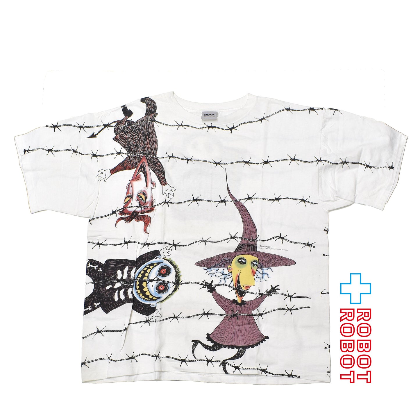 スタンリーデサンティス ナイトメアー・ビフォア・クリスマス ロック ショック バレル Tシャツ ホワイト XLサイズ