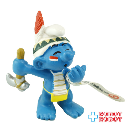 スマーフ ネイティブアメリカン インディアン レインダンサー 雨乞い #20552 PVC フィギュア ドイツ 紙タグ付