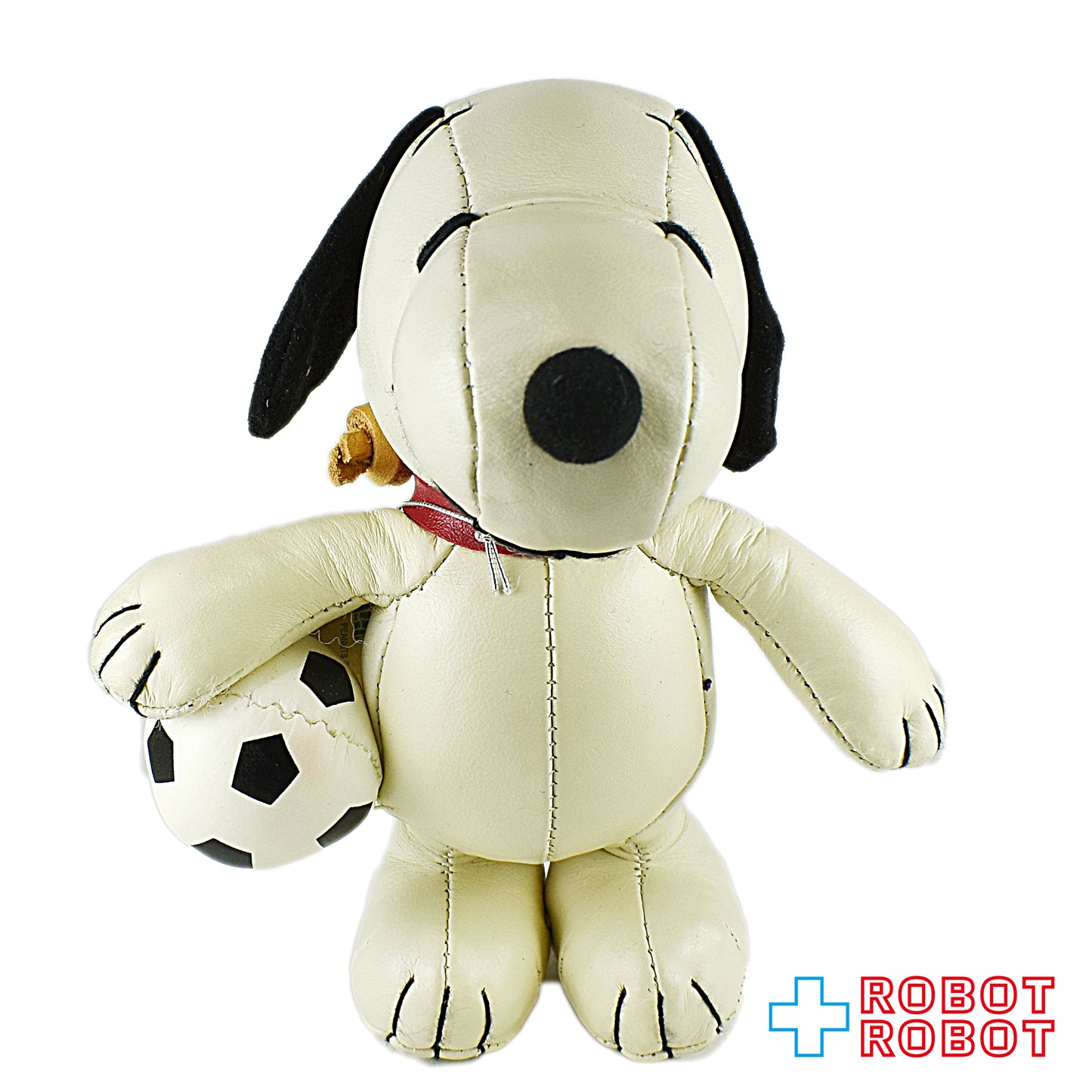 レザー スヌーピー ぬいぐるみ サッカー Sサイズ 人形 紙タグ付き