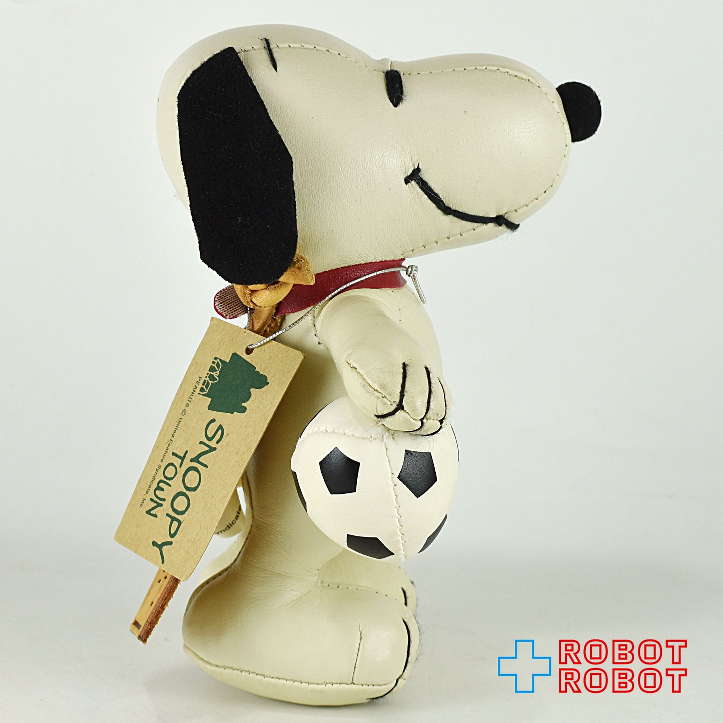 レザー スヌーピー ぬいぐるみ サッカー Sサイズ 人形 紙タグ付き