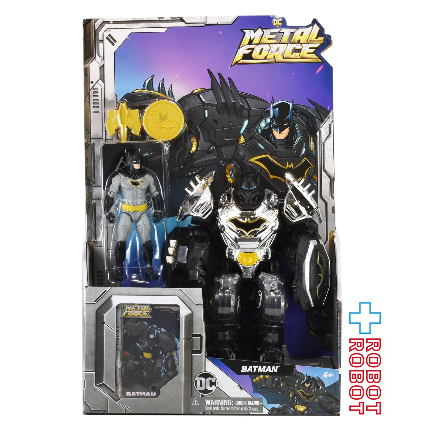 スピンマスター DC メタルフォース バットマン 4インチ バットマン & 6インチ メタルロボット アクションフィギュア 2パック 箱入