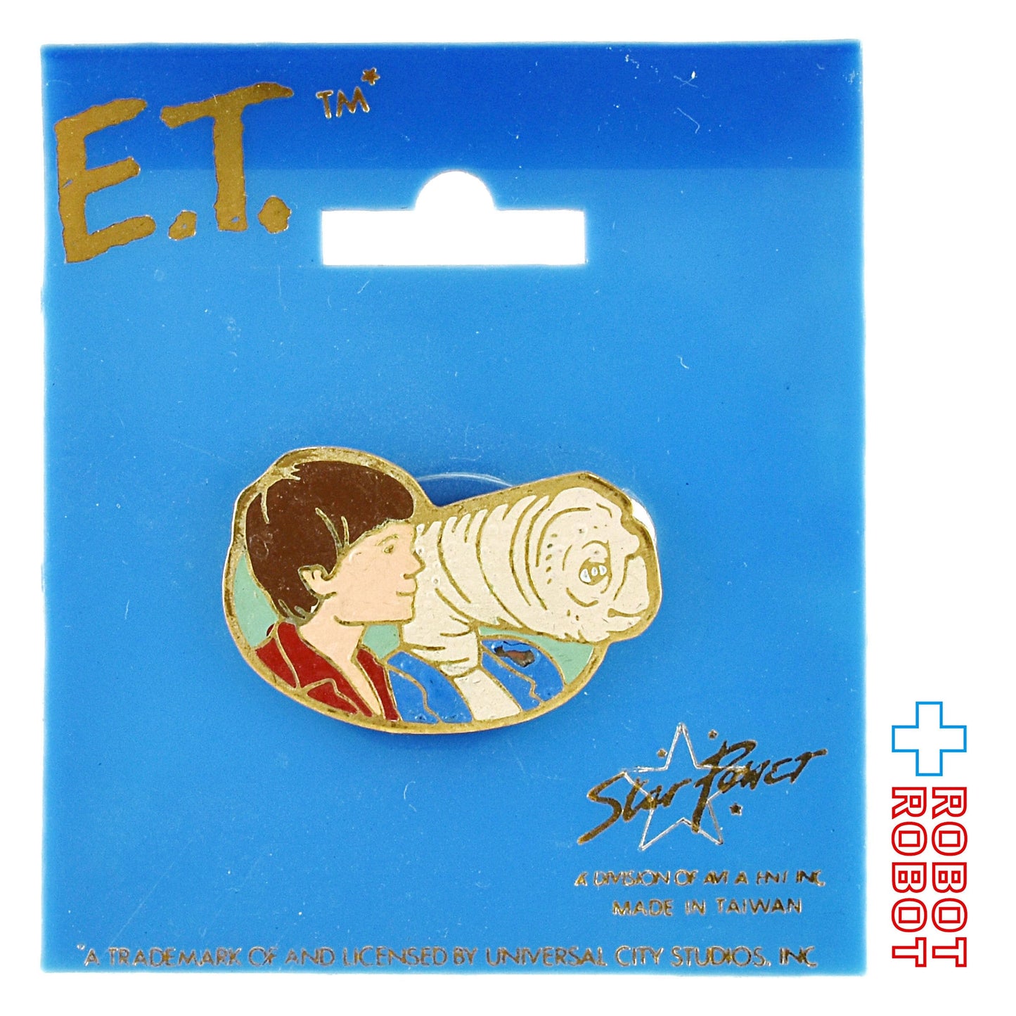 E.T. エリオットとE.T. ピンバッジ プラ台紙付き