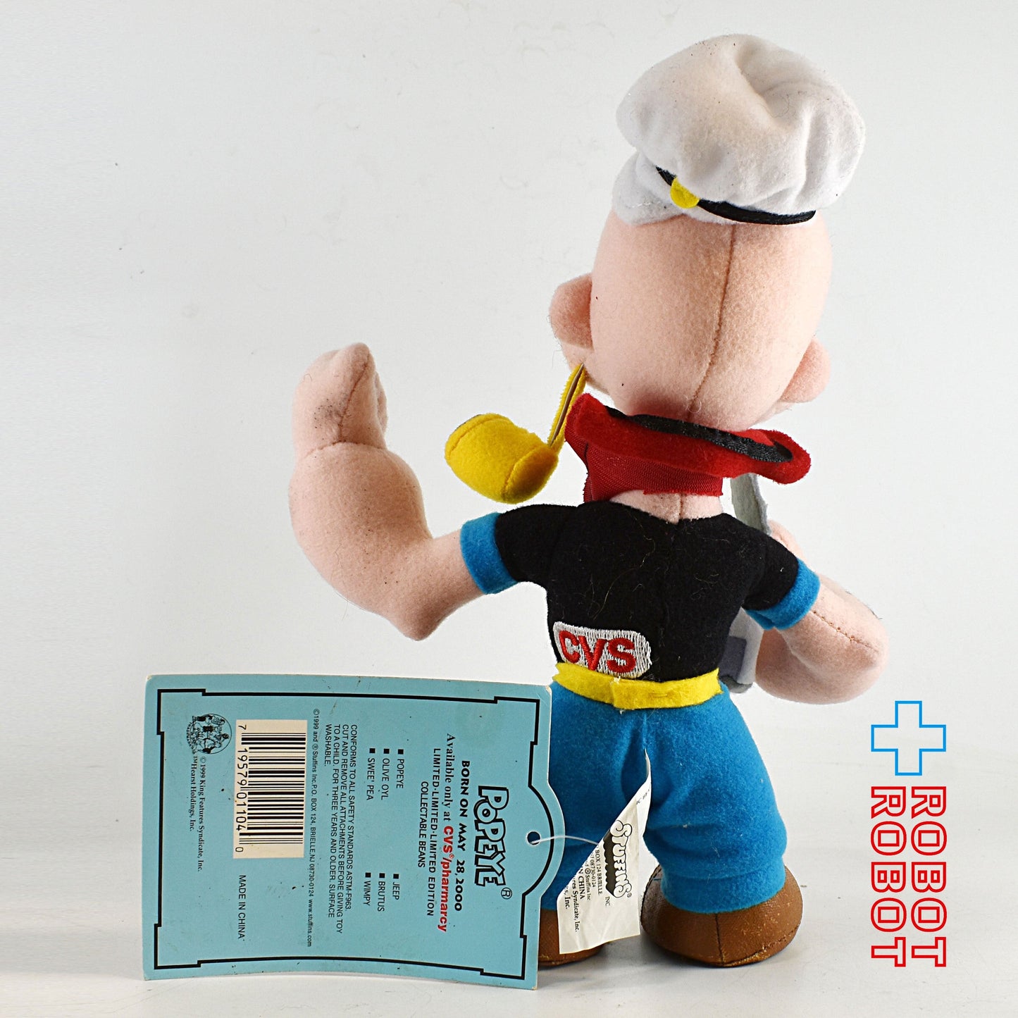 ポパイ ぬいぐるみ人形 センチ スタッフィンズ社 1999 紙タグ付